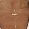 Bentley Lariat, Single Diamond Bezel Necklace, Mamas Bubble Diamond Necklace