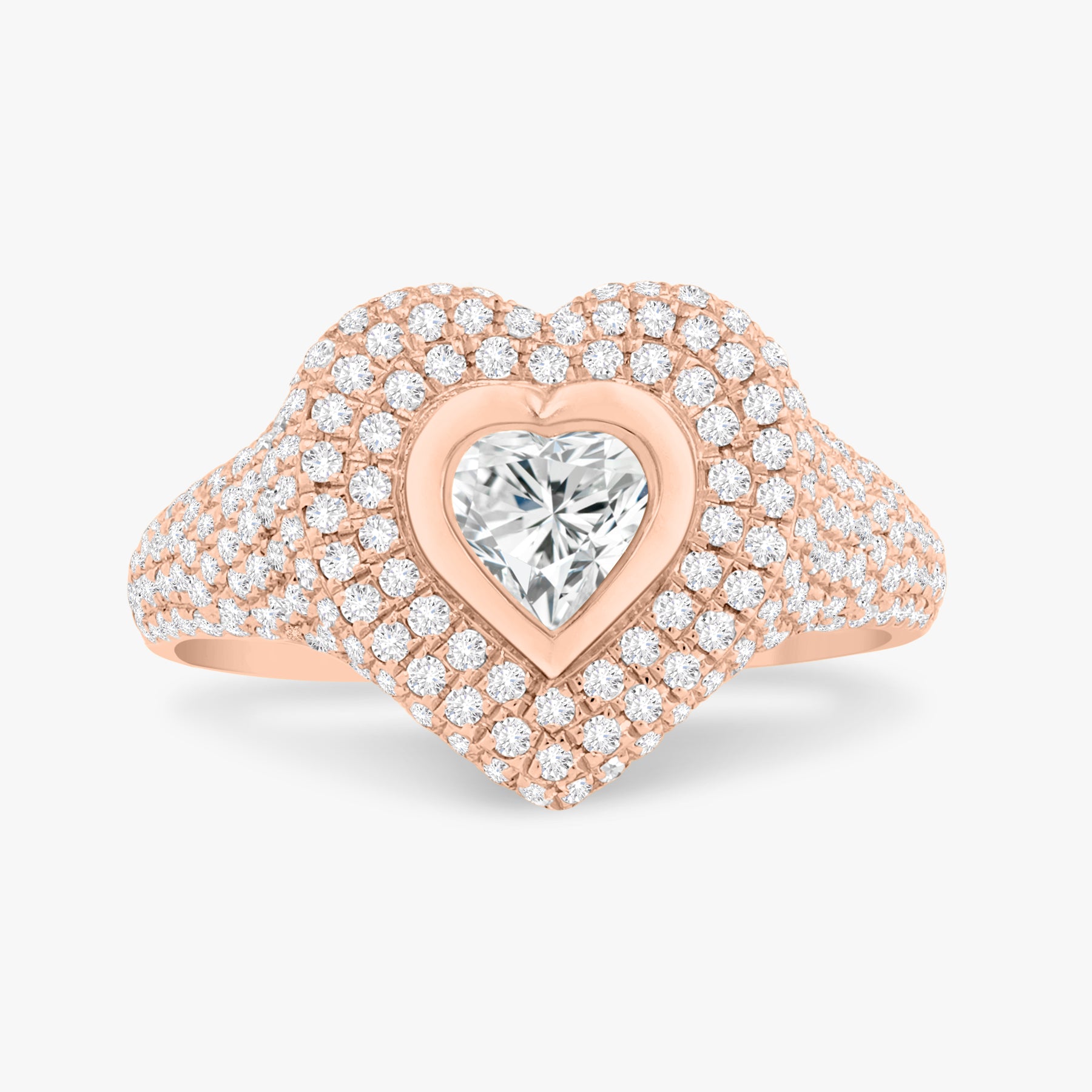 Mama Heart Pave Diamond Signet Ring 1.00 ctw – RWFJ
