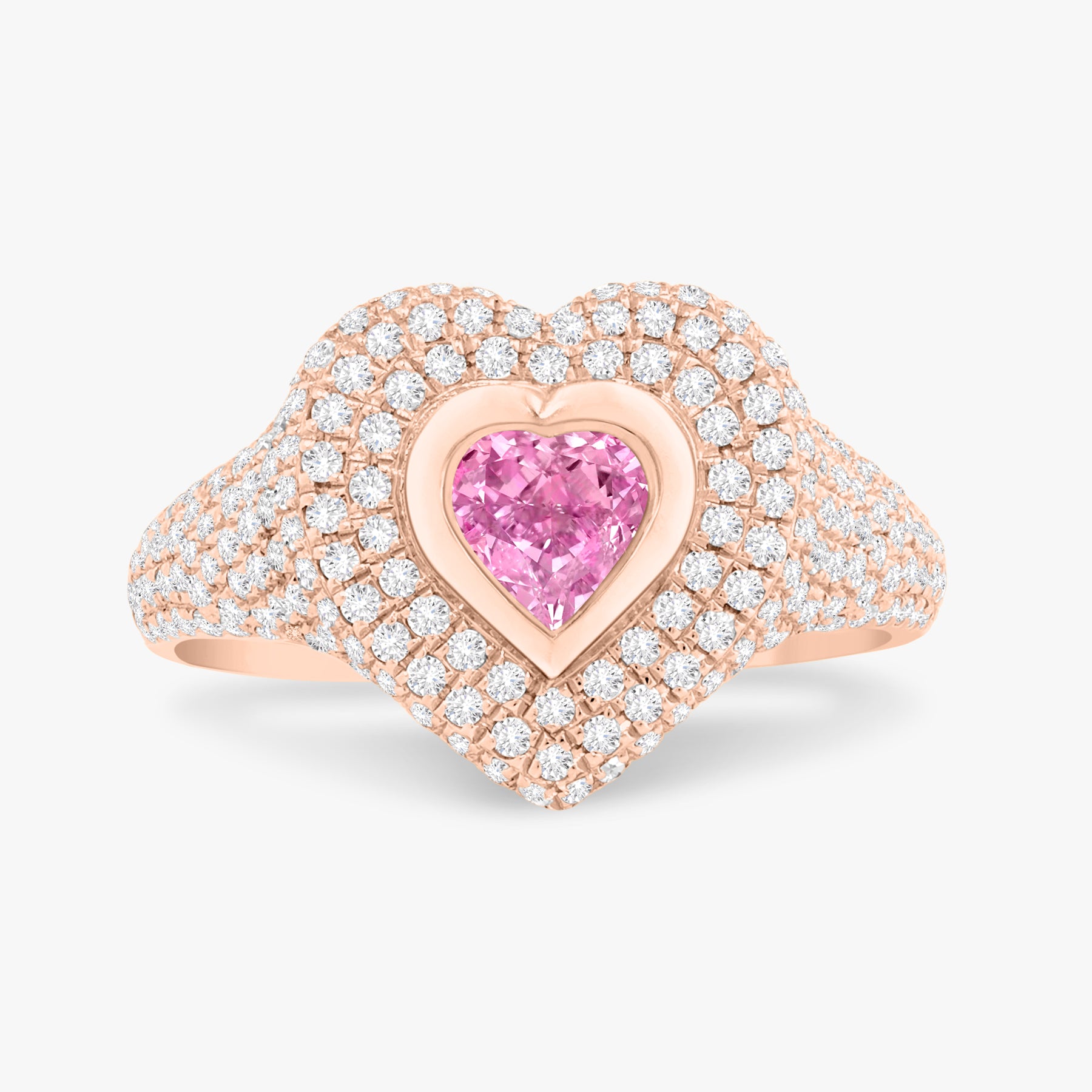 Mama Heart Pave Diamond Signet Ring 1.00 ctw – RWFJ