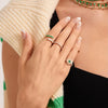 Mama Heart Pave Diamond Signet Ring 1.00 ctw, Misha Green Emerald & Diamond Crossover Ring, straight Charlie Cloud®  