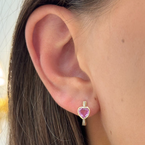 Mama Heart Station Huggie Earrings