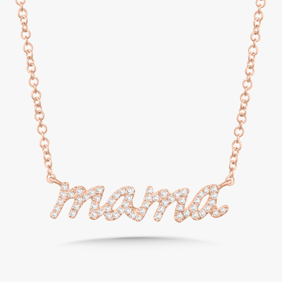 "Mama" Script Diamond Necklace