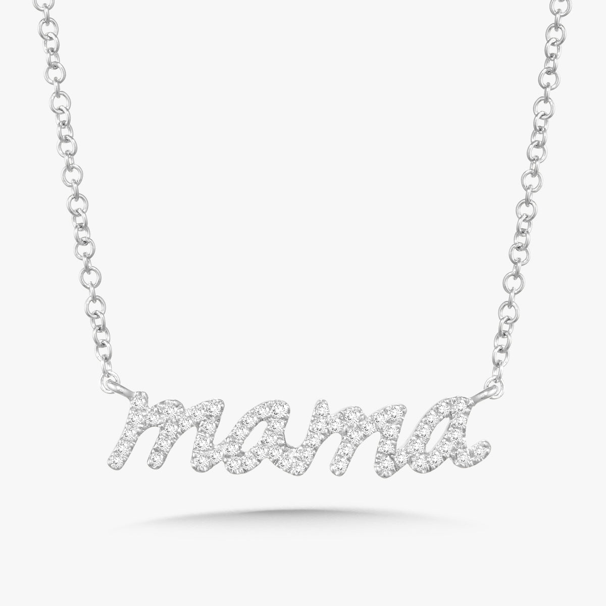 "Mama" Script Diamond Necklace