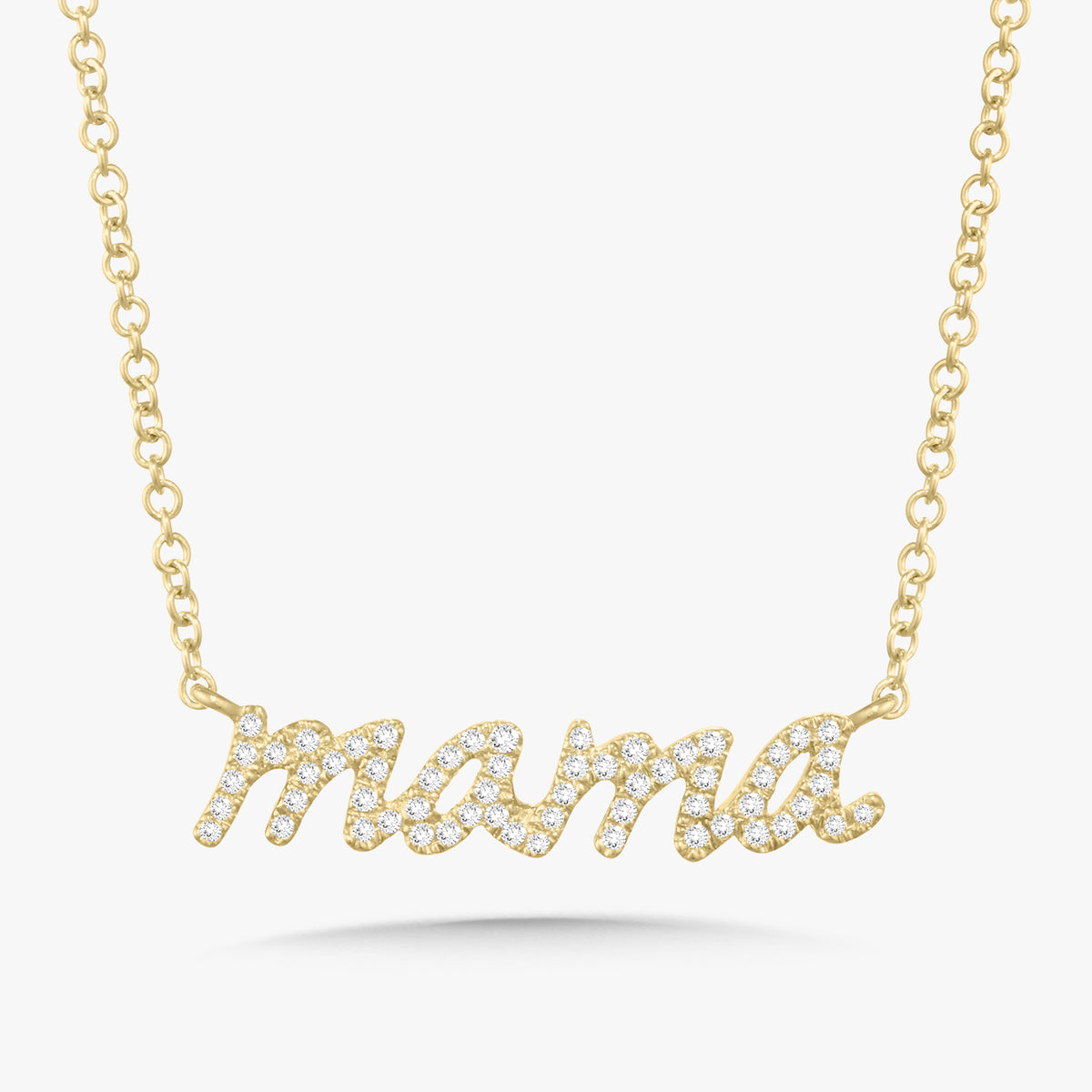 "Mama" Script Diamond Necklace