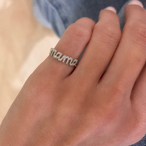 Mama script Diamond Ring