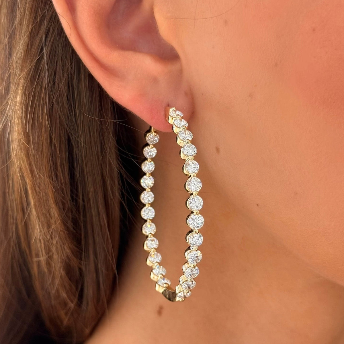 Mama's Charlie Cloud® Double Sided Diamond Hoop Earrings