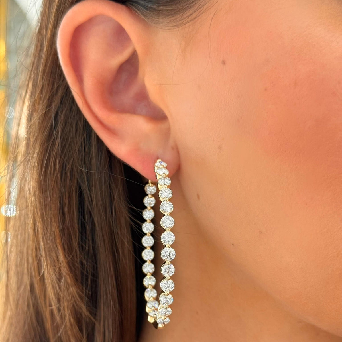 Mama's Charlie Cloud® Double Sided Diamond Hoop Earrings