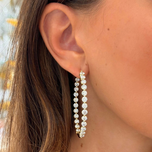 Mama's Charlie Cloud® Double Sided Diamond Hoop Earrings