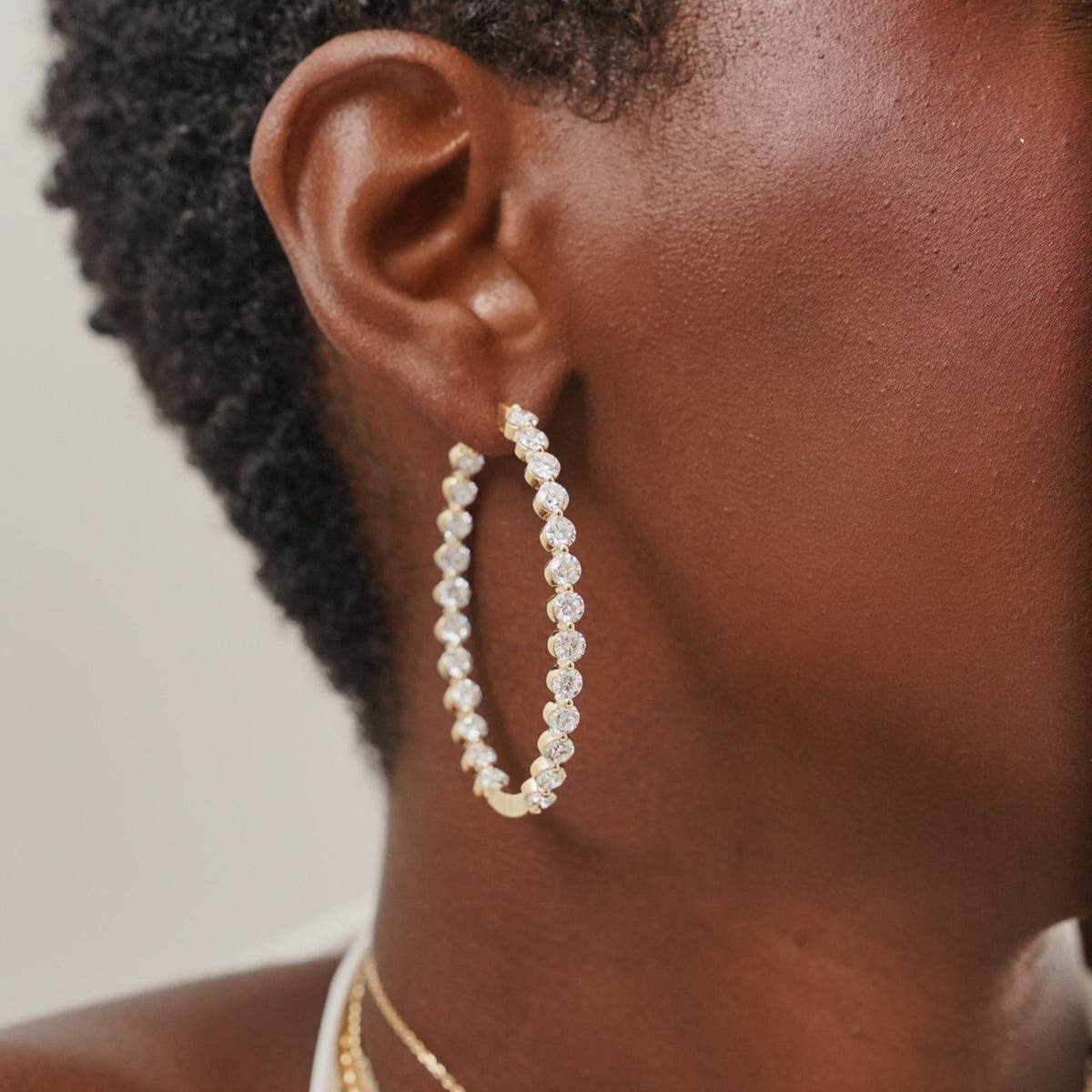 Mama's Charlie Cloud® Double Sided Eternity Diamond Hoop Earrings