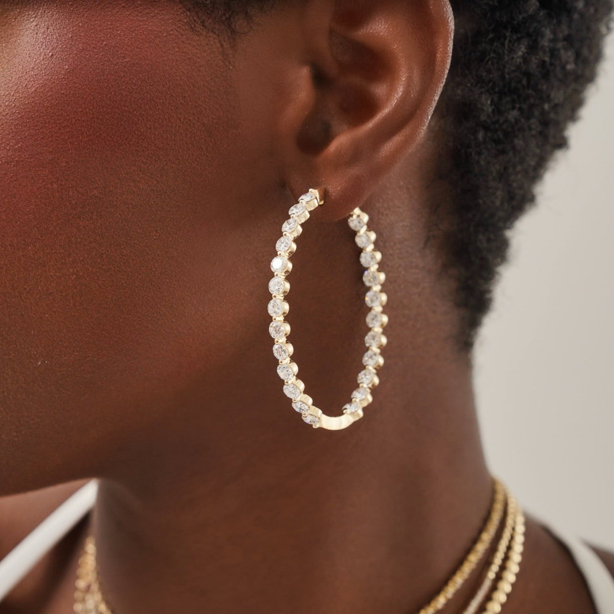Mama's Charlie Cloud® Double Sided Eternity Diamond Hoop Earrings 12 ctw