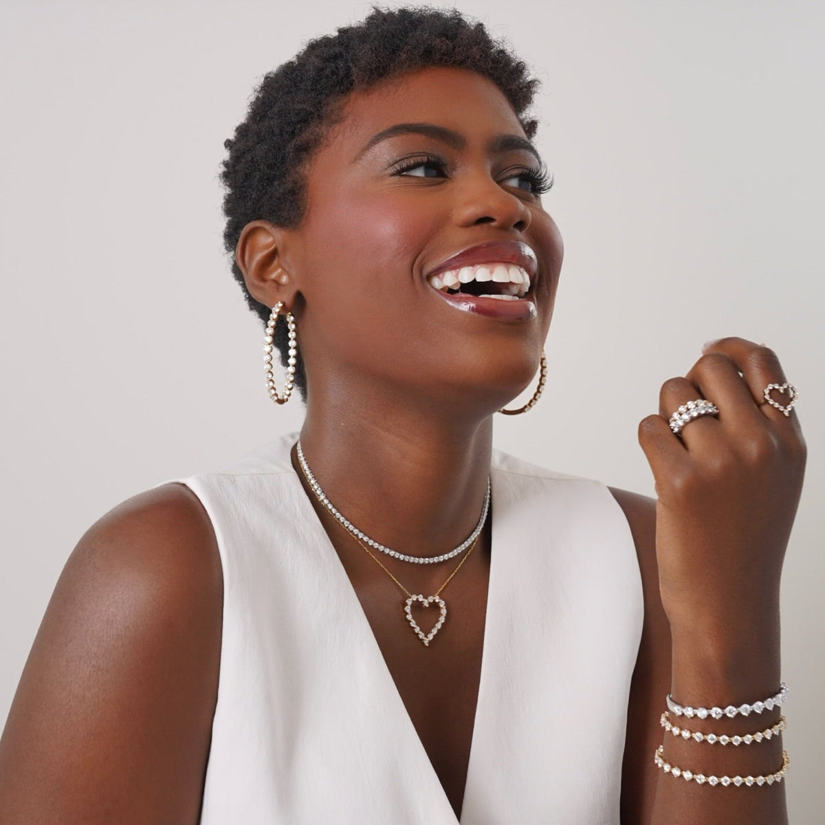 Mama's Charlie Cloud® Double Sided Eternity Diamond Hoop Earrings 12 ctw