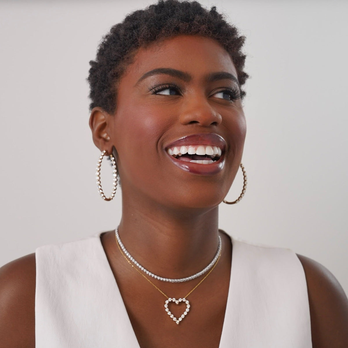 Mama's Charlie Cloud® Double Sided Eternity Diamond Hoop Earrings 12 ctw
