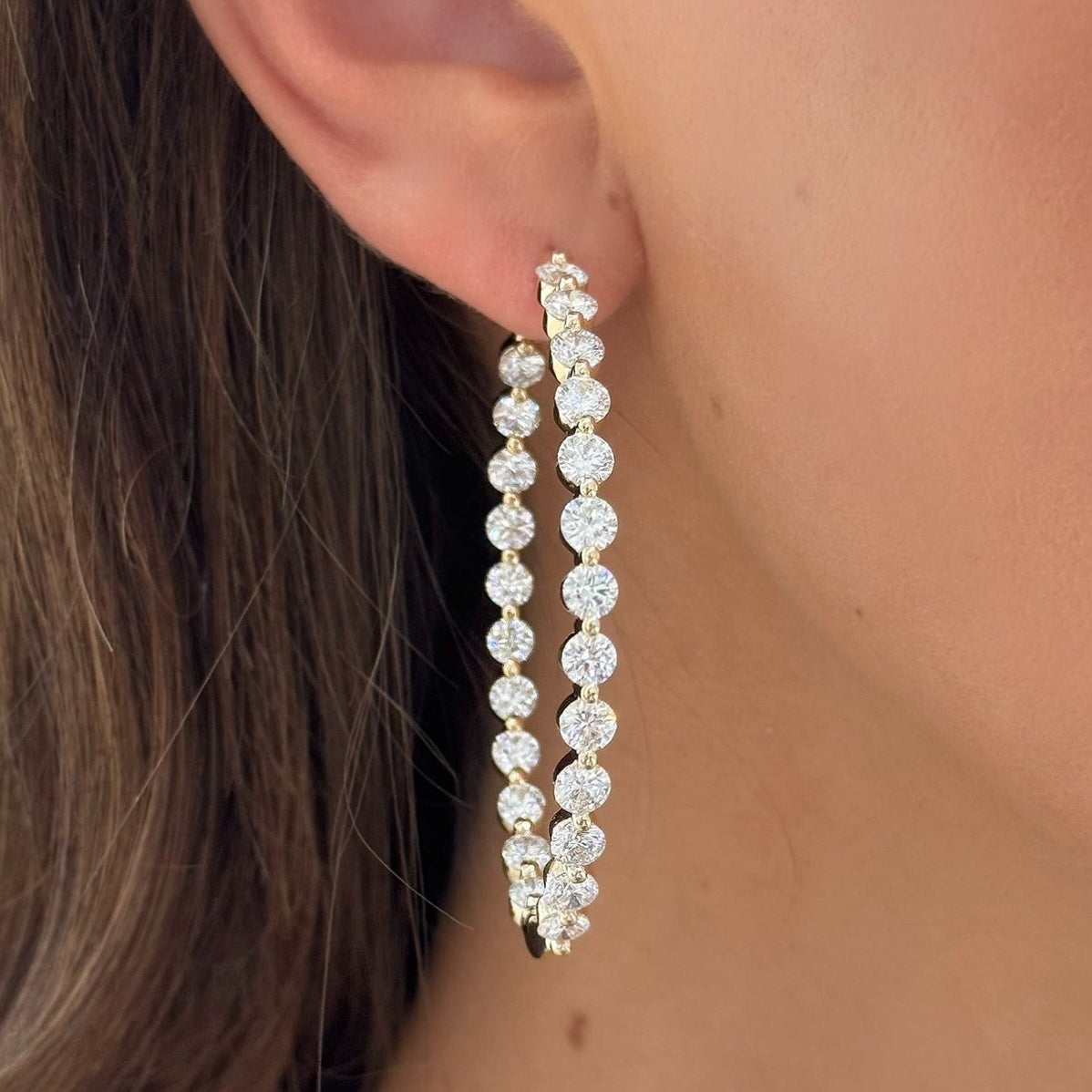 Mama's Charlie Cloud® Double Sided Eternity Diamond Hoop Earrings