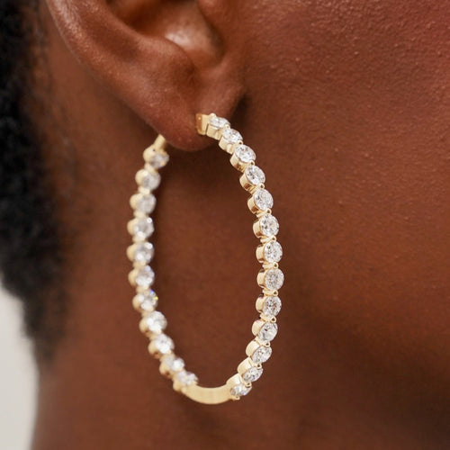 Mama's Charlie Cloud® Double Sided Eternity Diamond Hoop Earrings