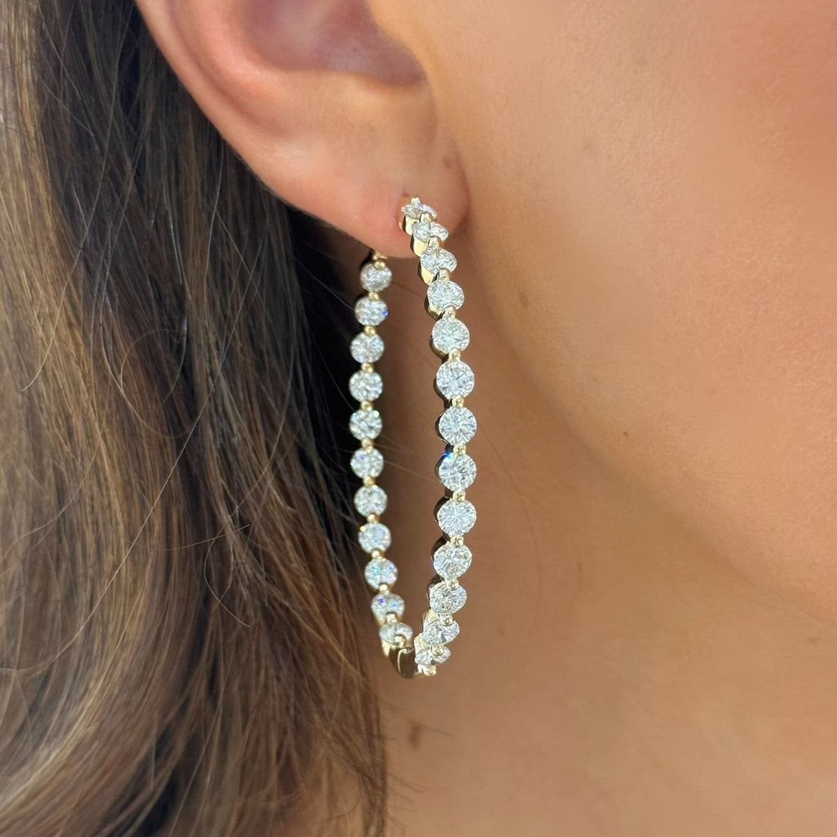 Mama's Charlie Cloud® Double Sided Eternity Diamond Hoop Earrings