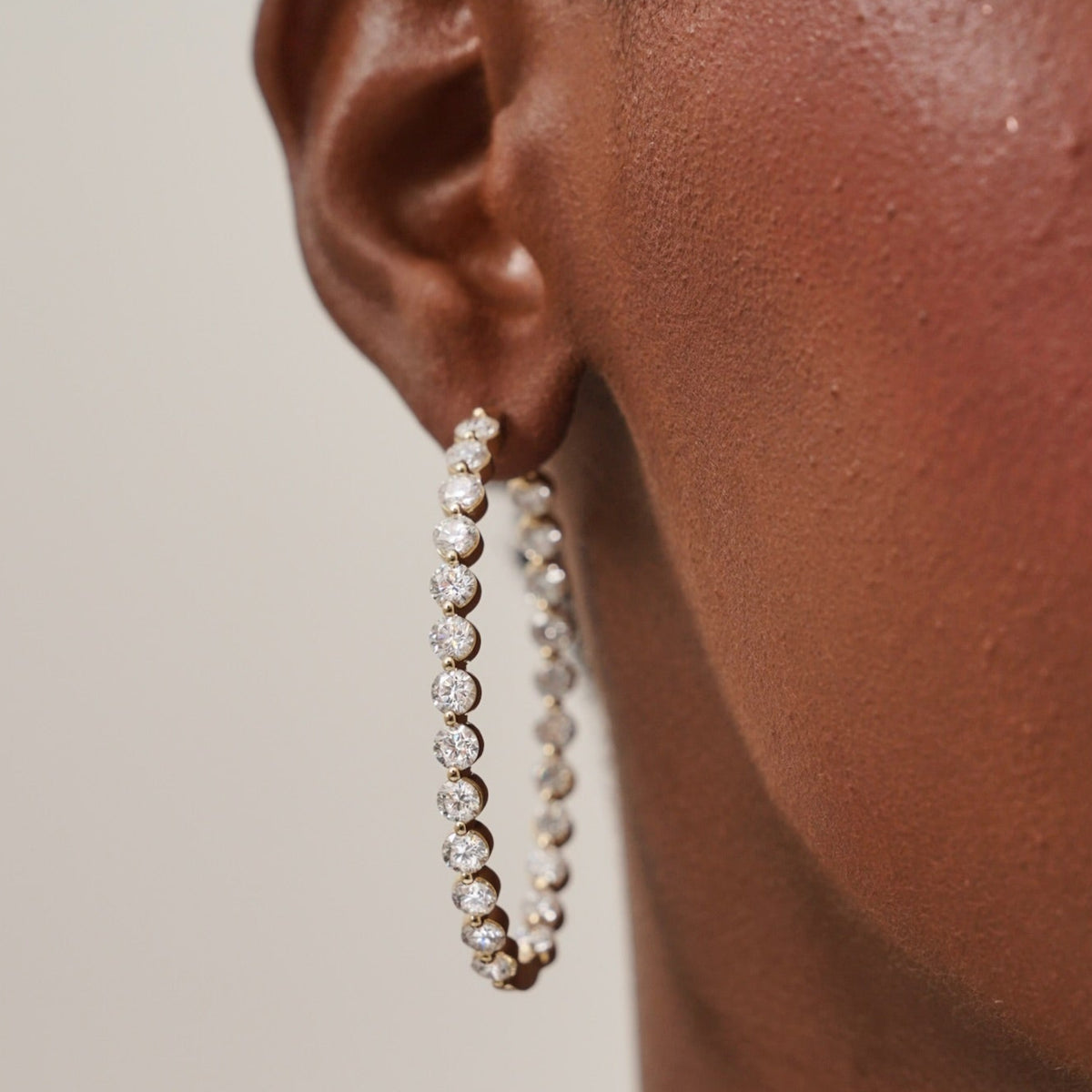 Mama's Charlie Cloud® Double Sided Eternity Diamond Hoop Earrings