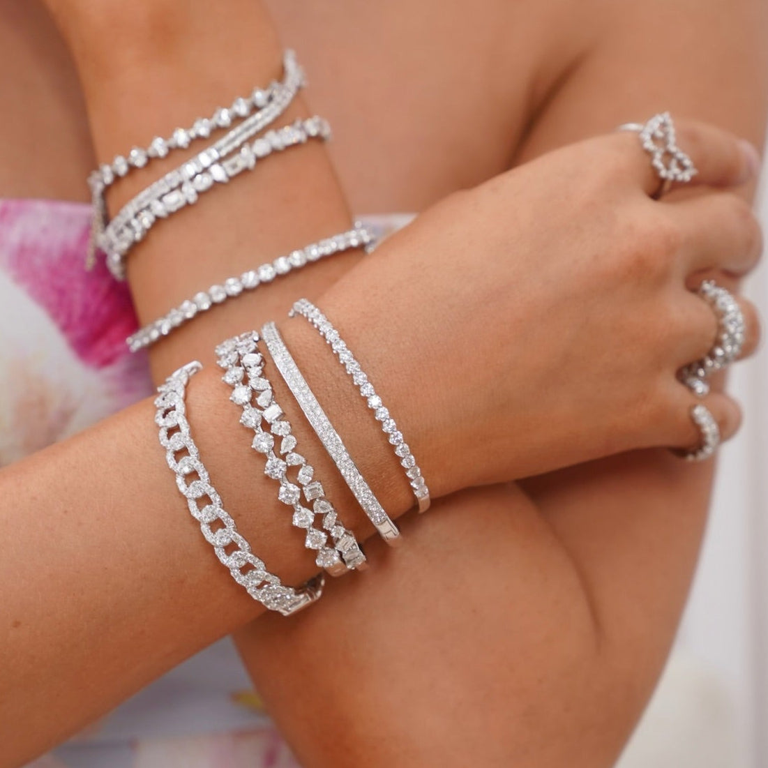 Kehlani Multi Mixed Shape Diamond Bangle Bracelet 3.08 ctw – RWFJ
