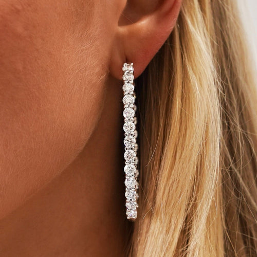 Mama's Georgie Double Sided Eternity Diamond Hoop Earrings 11.84 ctw