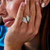 Marea Marquise Four Row Crossover Ring 4.83 ctw