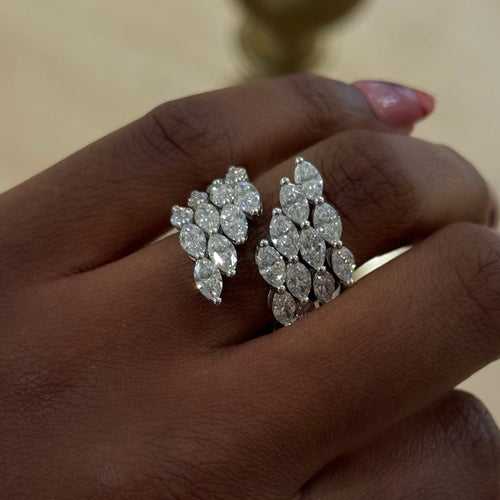 Marea Marquise Three Row Crossover Ring 4.83 ctw