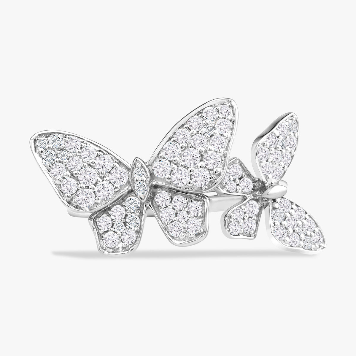 Margeurite Double Butterfly Pave Diamond Ring