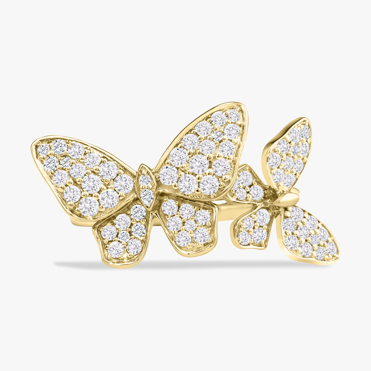 Margeurite Double Butterfly Pave Diamond Ring
