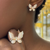 Mariposa Argyle Pink & White Diamond Platinum Butterfly Earrings