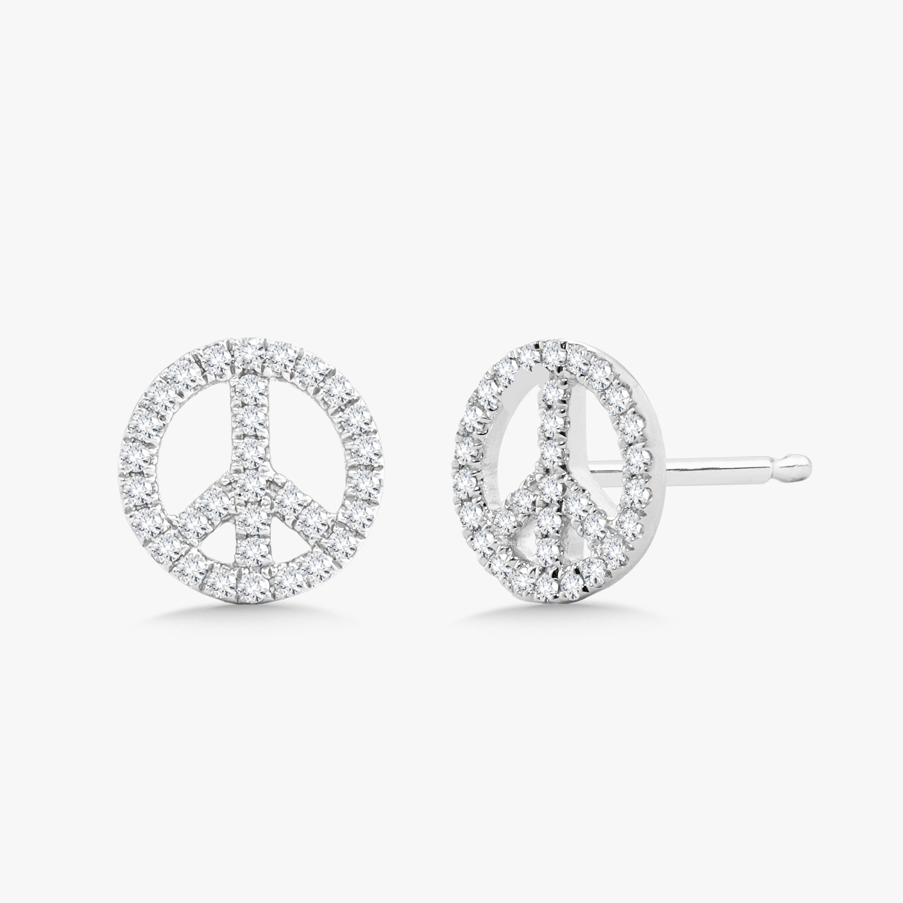 Diamond on sale peace earrings