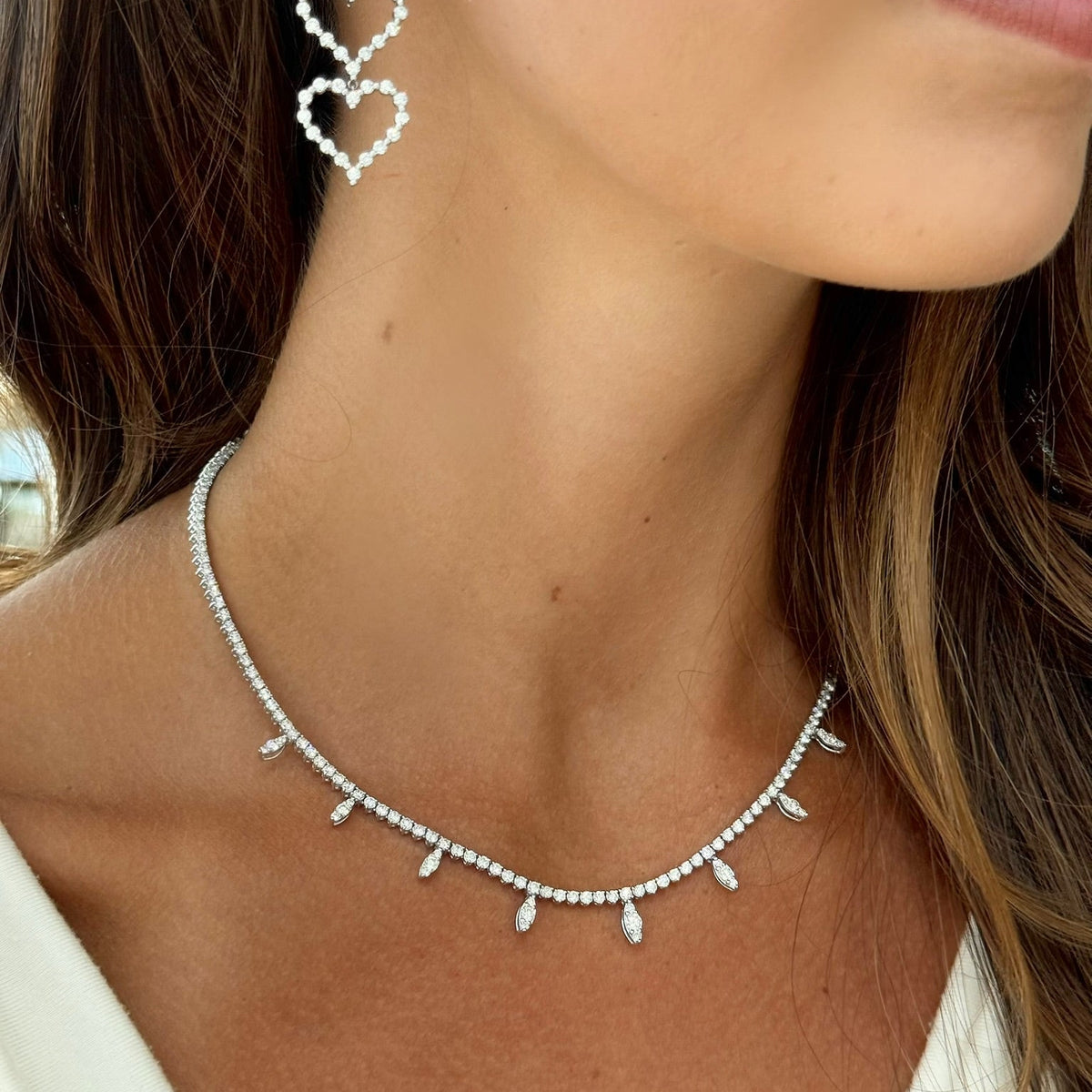 Marquis tennis necklace