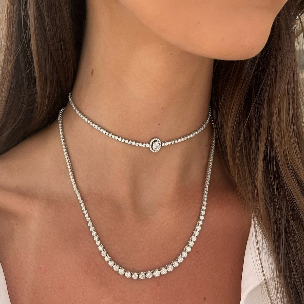 Marquise Cluster Diamond Adjustable Choker Necklace 3.19 ctw