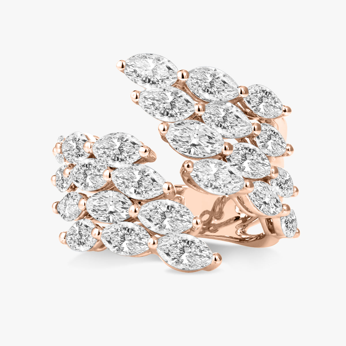 Marea Marquise Four Row Crossover Ring 4.83 ctw