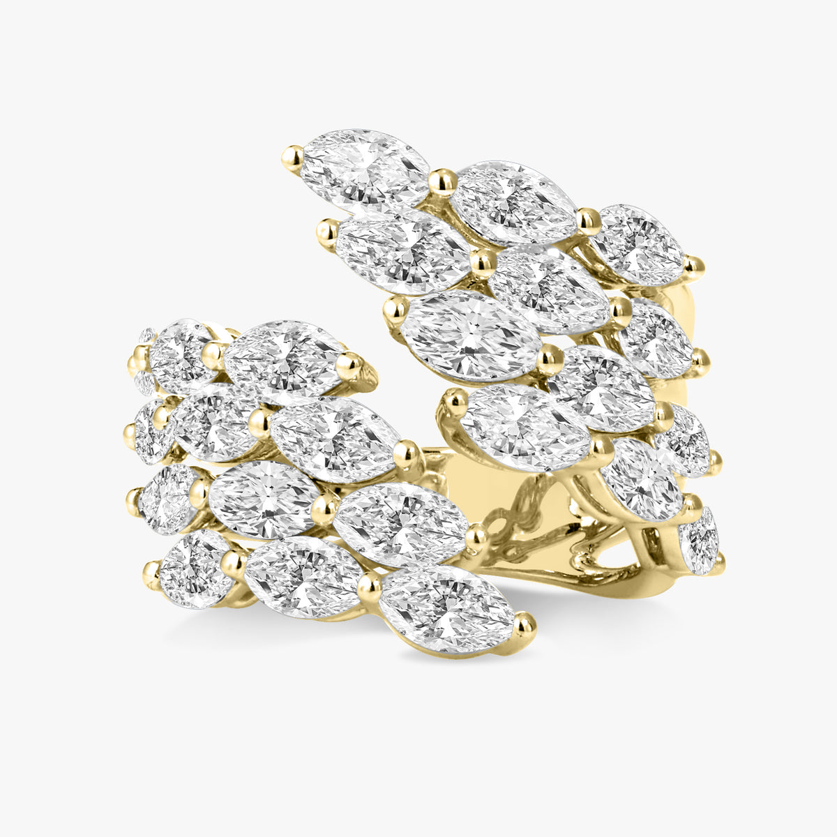 Marea Marquise Four Row Crossover Ring 4.83 ctw