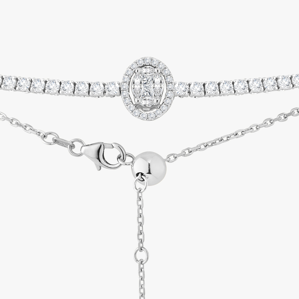 Marquise Cluster Diamond Adjustable Choker Necklace 3.19 ctw