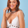 Marren Marquise Scalloped Illusion Dangle Diamond Necklace 4.70 ctw, Drew Smiley Pave Diamond Adjustable chocker necklace