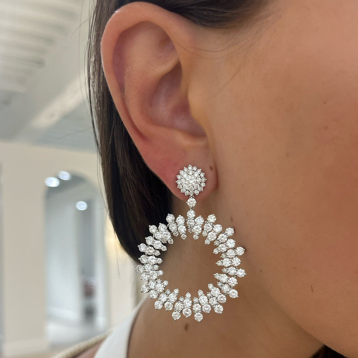 Marseille Diamond Burst Earrings 15.50 ctw