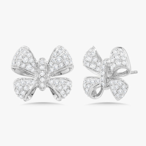 Martha May Pave Diamond Bow Studs