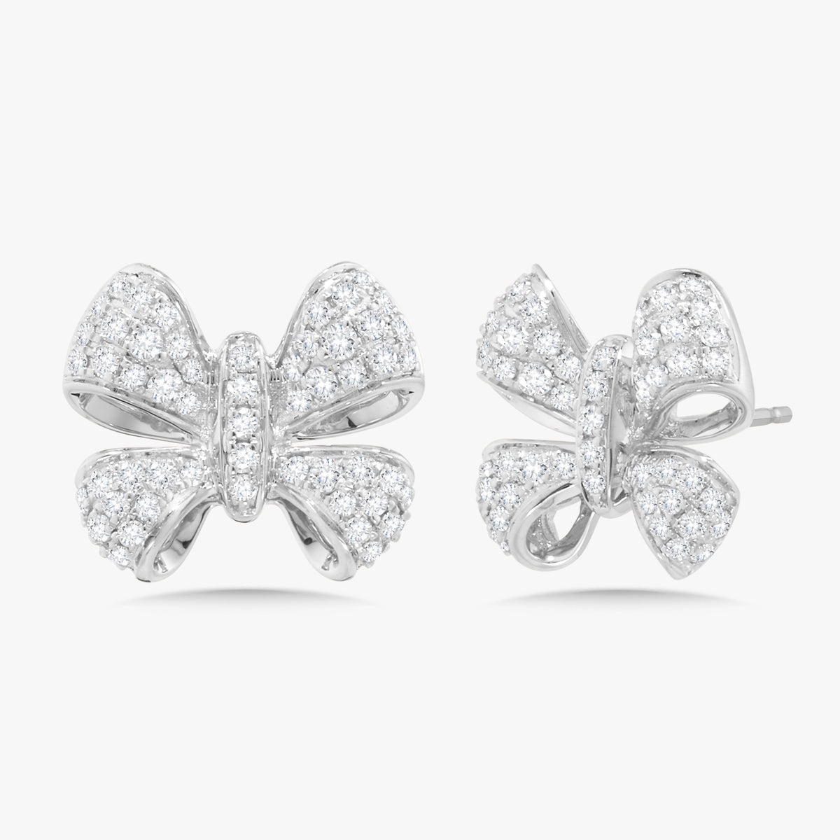 Martha May Pave Diamond Bow Studs