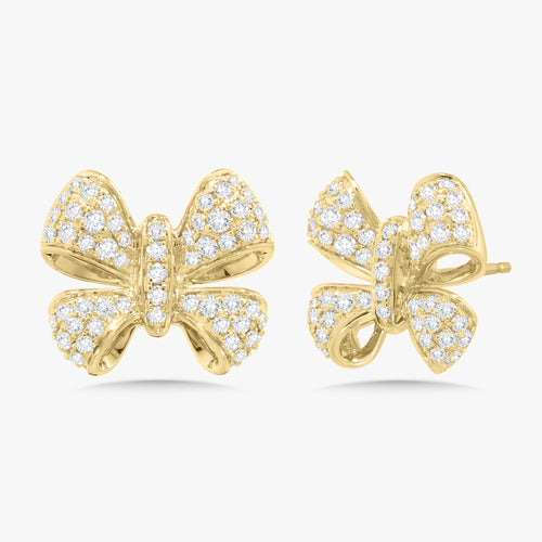 Martha May Pave Diamond Bow Studs