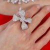 Martha May Pave Diamond Bow Cocktail Ring 5 ctw