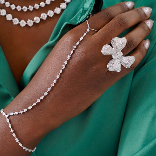 Martha May Pave Diamond Bow Cocktail Ring 5 ctw