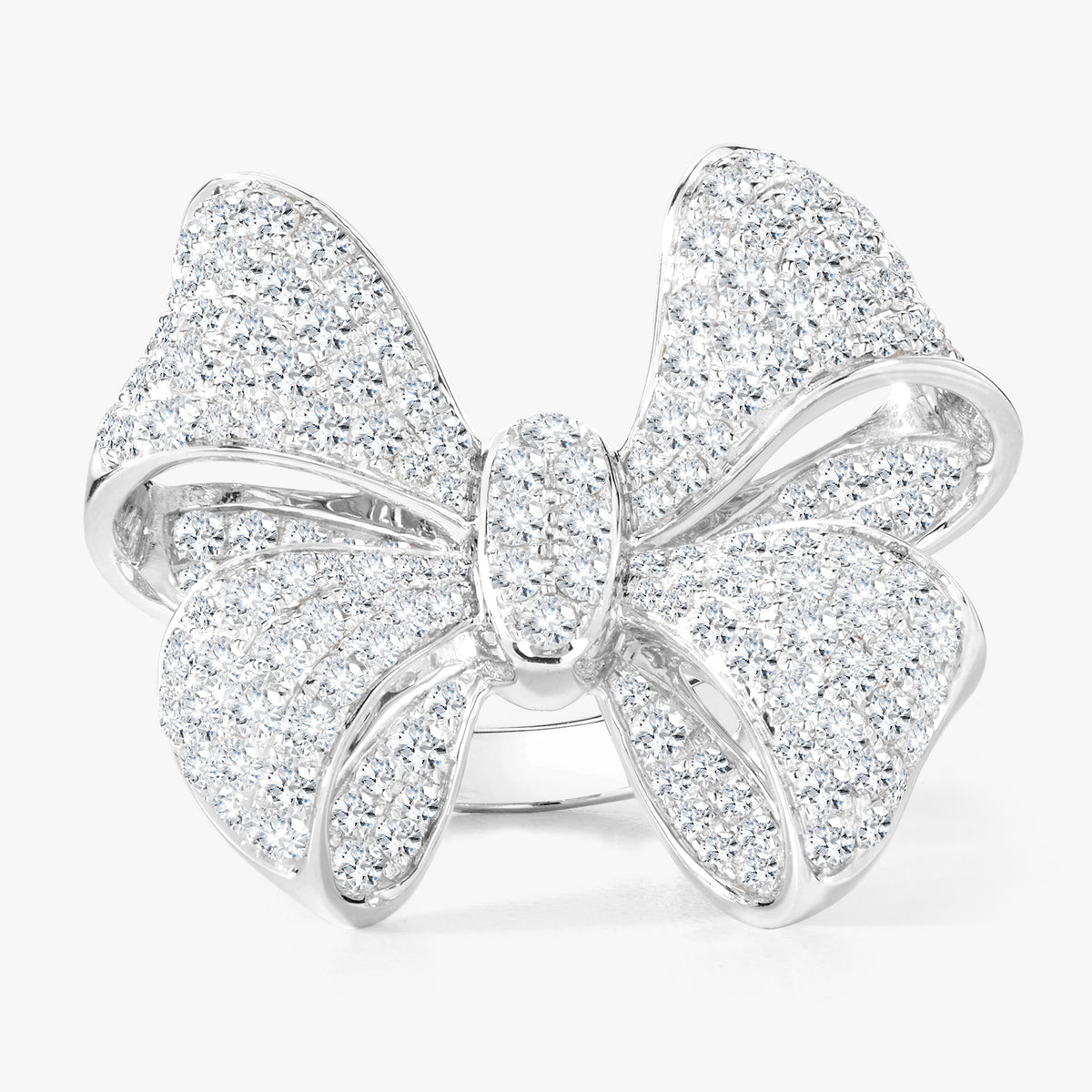 Martha May Pave Diamond Bow Cocktail Ring 5 ctw