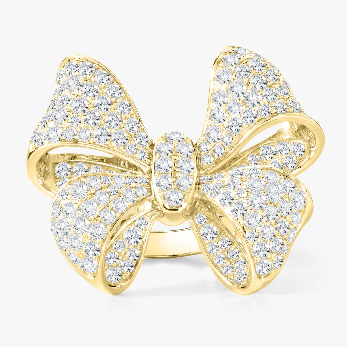 Martha May Pave Diamond Bow Cocktail Ring 5 ctw