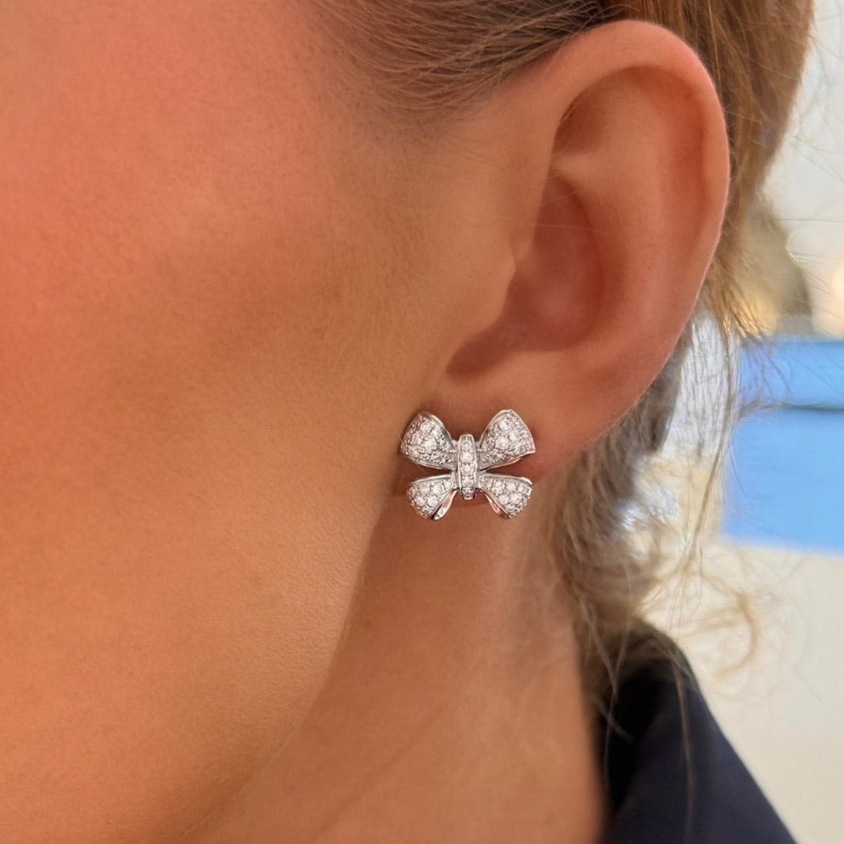 Martha May Pave Diamond Bow Studs