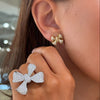Martha May Pave Diamond Bow Studs, Martha May Pave Diamond Bow Cocktail Ring 5 ctw