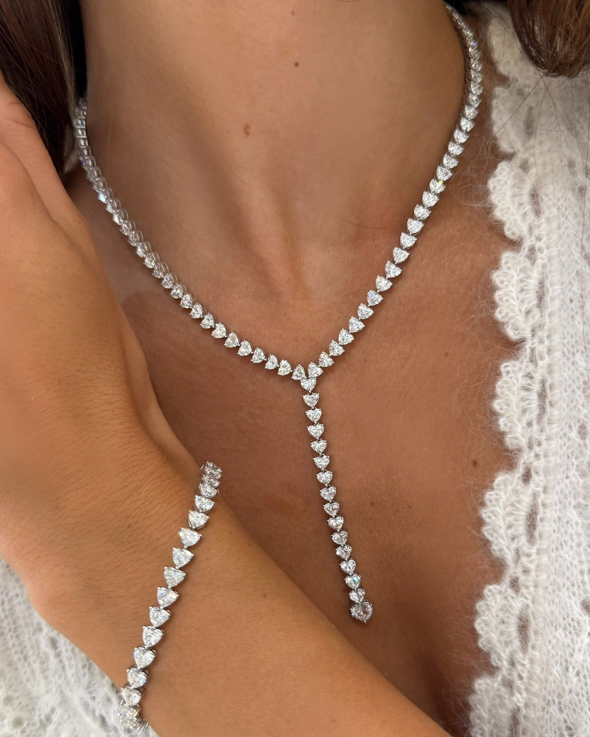 Mayfair Diamond Heart Lariat Necklace 29 ctw
