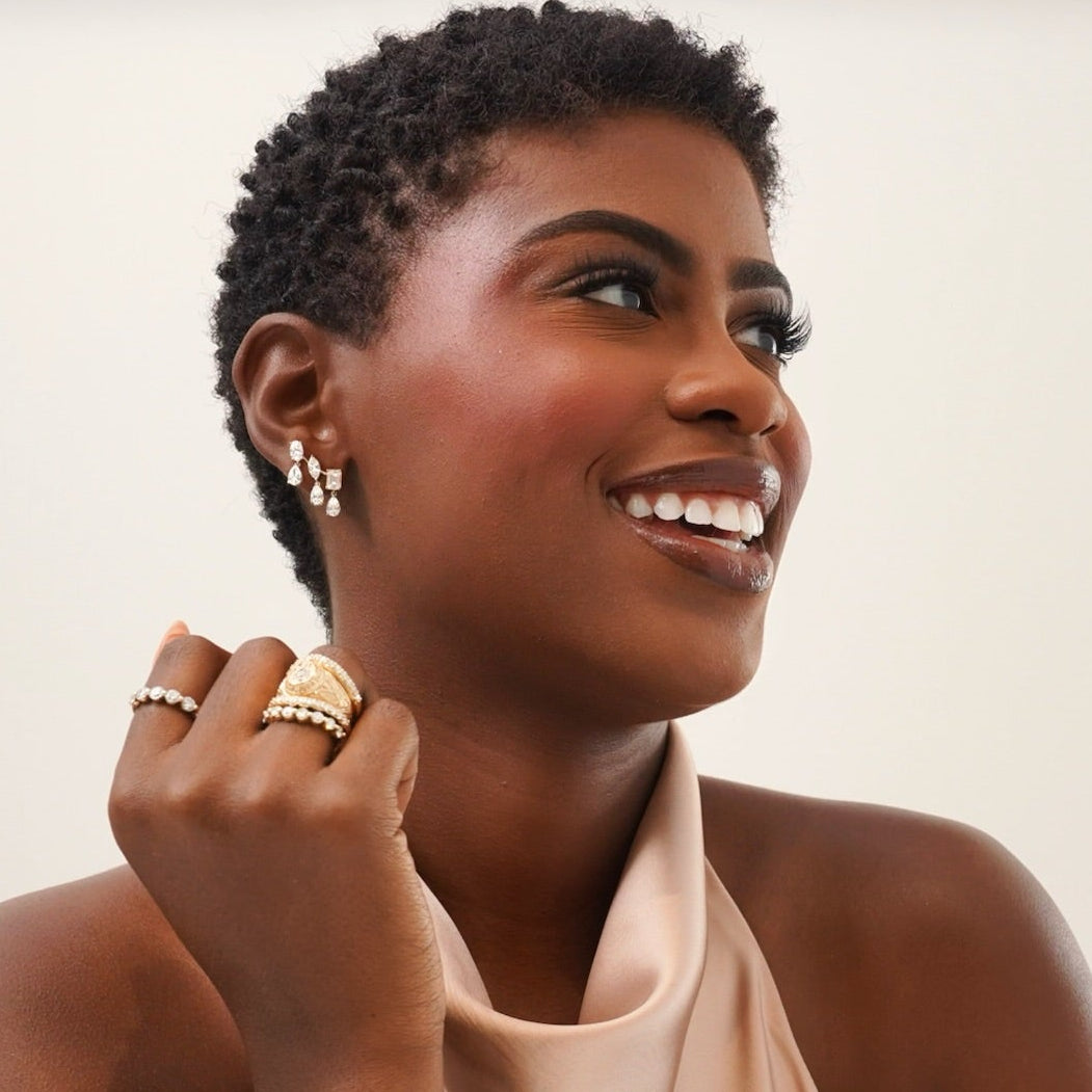 McKinsey Multi Mixed Shape Diamond Dangle Ear Climbers
