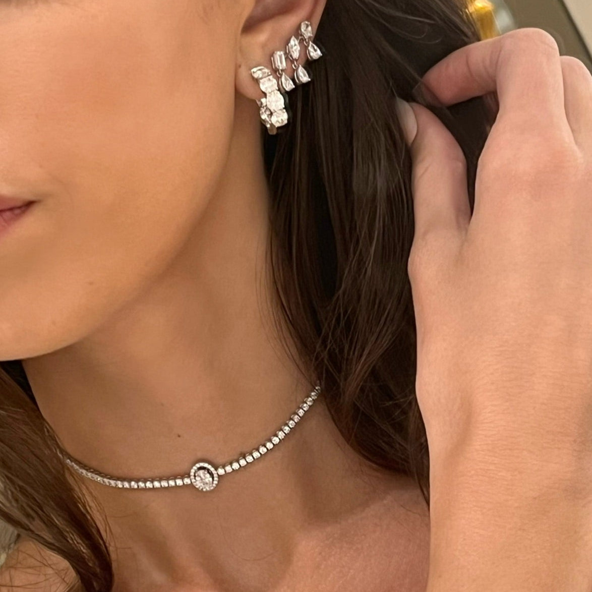 McKinsey Multi Mixed Shape Diamond Dangle Ear Climbers