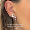 McKinsey Multi Mixed Shape Diamond Dangle Ear Climbers