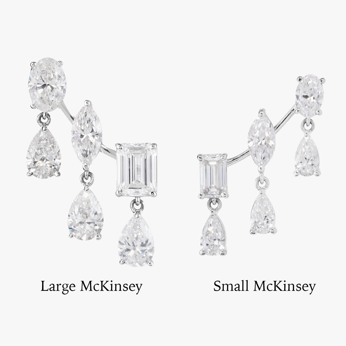 McKinsey Multi Mixed Shape Diamond Dangle Ear Climbers