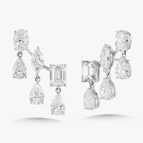 McKinsey Multi Mixed Shape Diamond Dangle Ear Climbers